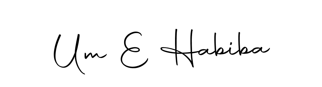 You should practise on your own different ways (Autography-DOLnW) to write your name (Um E Habiba) in signature. don't let someone else do it for you. Um E Habiba signature style 10 images and pictures png