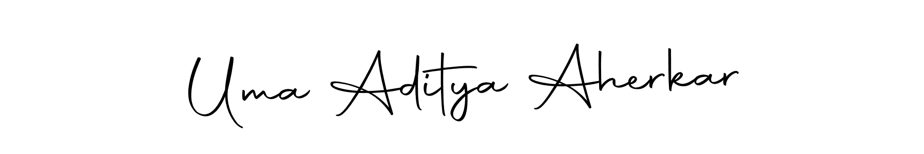 How to make Uma Aditya Aherkar name signature. Use Autography-DOLnW style for creating short signs online. This is the latest handwritten sign. Uma Aditya Aherkar signature style 10 images and pictures png