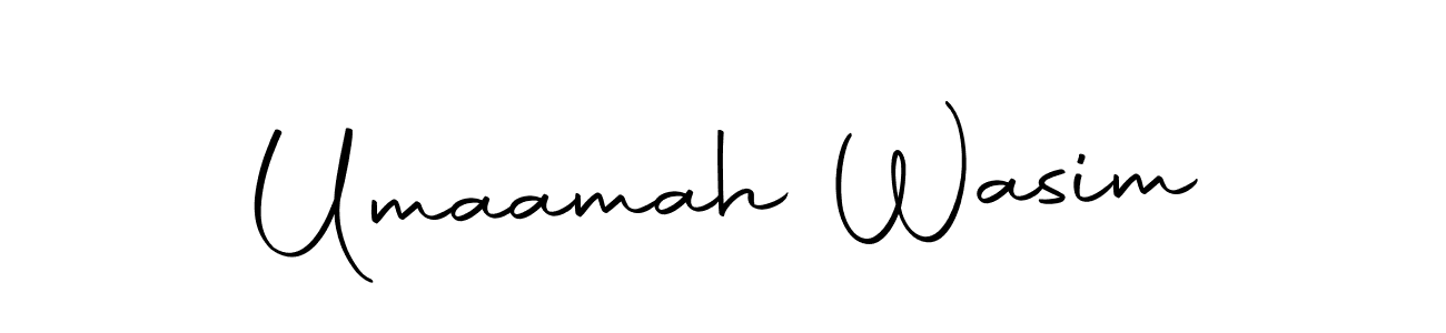 Create a beautiful signature design for name Umaamah Wasim. With this signature (Autography-DOLnW) fonts, you can make a handwritten signature for free. Umaamah Wasim signature style 10 images and pictures png
