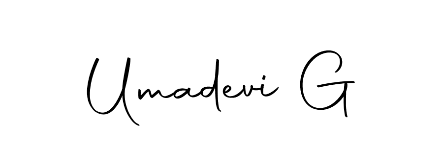 The best way (Autography-DOLnW) to make a short signature is to pick only two or three words in your name. The name Umadevi G include a total of six letters. For converting this name. Umadevi G signature style 10 images and pictures png
