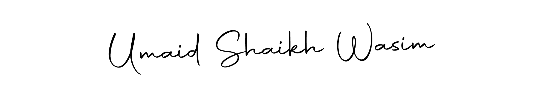 The best way (Autography-DOLnW) to make a short signature is to pick only two or three words in your name. The name Umaid Shaikh Wasim include a total of six letters. For converting this name. Umaid Shaikh Wasim signature style 10 images and pictures png