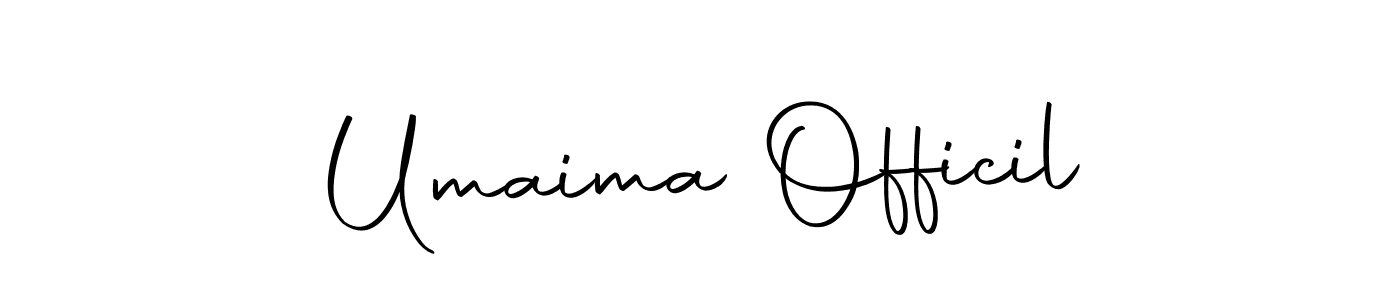 Create a beautiful signature design for name Umaima Officil. With this signature (Autography-DOLnW) fonts, you can make a handwritten signature for free. Umaima Officil signature style 10 images and pictures png