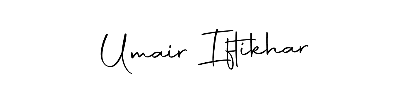 How to make Umair Iftikhar name signature. Use Autography-DOLnW style for creating short signs online. This is the latest handwritten sign. Umair Iftikhar signature style 10 images and pictures png