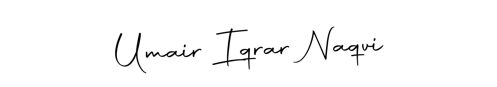 This is the best signature style for the Umair Iqrar Naqvi name. Also you like these signature font (Autography-DOLnW). Mix name signature. Umair Iqrar Naqvi signature style 10 images and pictures png