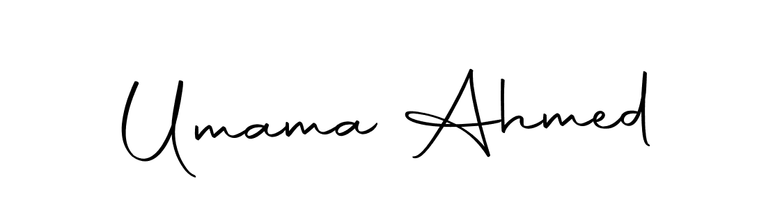 Make a beautiful signature design for name Umama Ahmed. Use this online signature maker to create a handwritten signature for free. Umama Ahmed signature style 10 images and pictures png