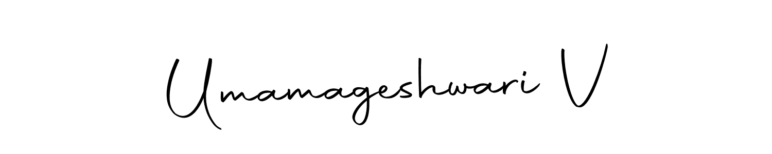 You can use this online signature creator to create a handwritten signature for the name Umamageshwari V. This is the best online autograph maker. Umamageshwari V signature style 10 images and pictures png