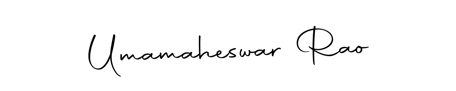 How to make Umamaheswar Rao name signature. Use Autography-DOLnW style for creating short signs online. This is the latest handwritten sign. Umamaheswar Rao signature style 10 images and pictures png