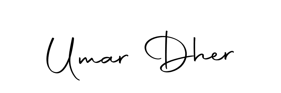 You should practise on your own different ways (Autography-DOLnW) to write your name (Umar Dher) in signature. don't let someone else do it for you. Umar Dher signature style 10 images and pictures png