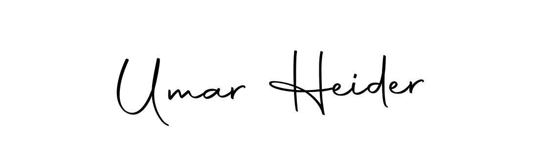 How to make Umar Heider name signature. Use Autography-DOLnW style for creating short signs online. This is the latest handwritten sign. Umar Heider signature style 10 images and pictures png