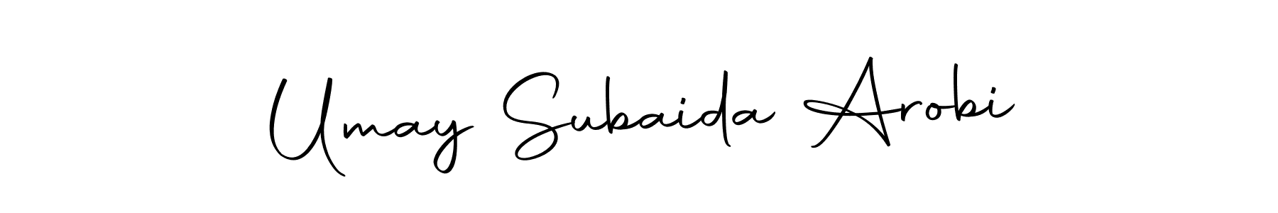 How to make Umay Subaida Arobi name signature. Use Autography-DOLnW style for creating short signs online. This is the latest handwritten sign. Umay Subaida Arobi signature style 10 images and pictures png