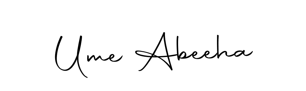 Create a beautiful signature design for name Ume Abeeha. With this signature (Autography-DOLnW) fonts, you can make a handwritten signature for free. Ume Abeeha signature style 10 images and pictures png