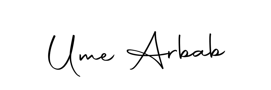 Design your own signature with our free online signature maker. With this signature software, you can create a handwritten (Autography-DOLnW) signature for name Ume Arbab. Ume Arbab signature style 10 images and pictures png