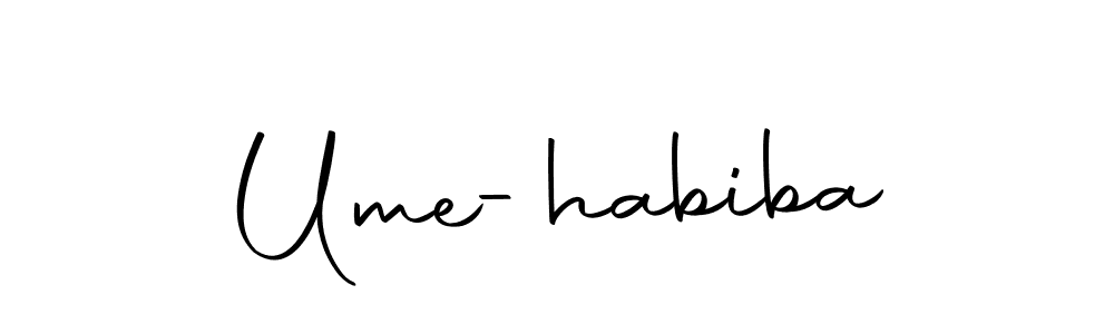 Use a signature maker to create a handwritten signature online. With this signature software, you can design (Autography-DOLnW) your own signature for name Ume-habiba. Ume-habiba signature style 10 images and pictures png