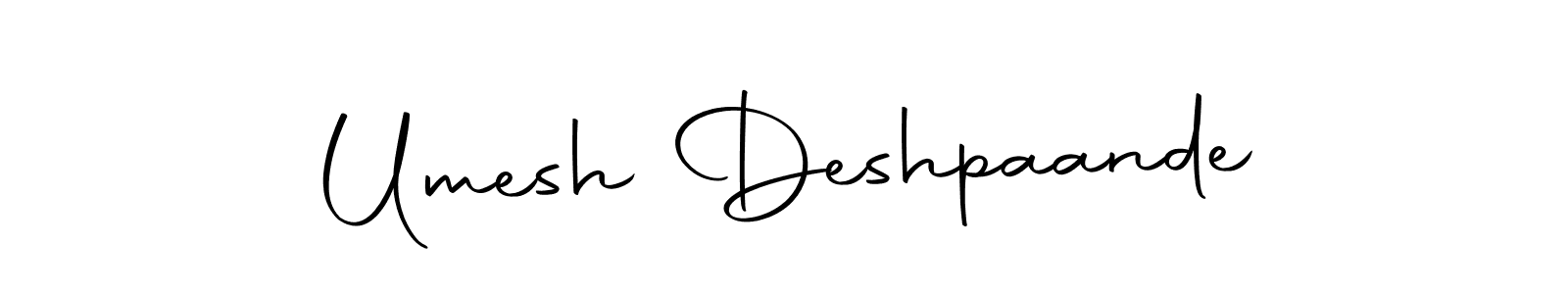 You should practise on your own different ways (Autography-DOLnW) to write your name (Umesh Deshpaande) in signature. don't let someone else do it for you. Umesh Deshpaande signature style 10 images and pictures png