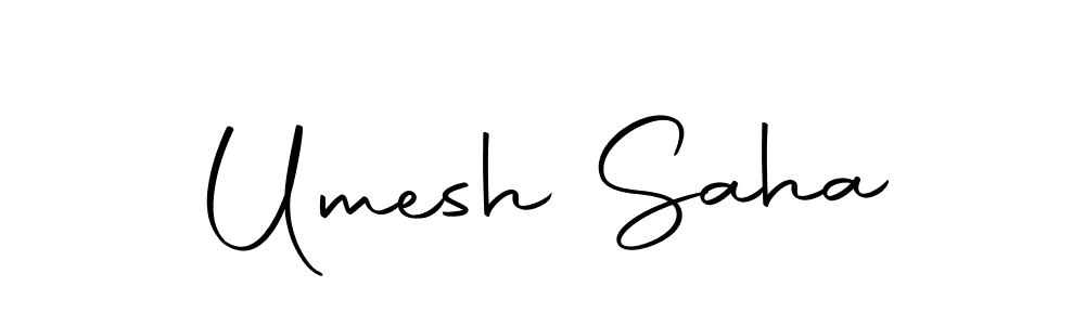 How to make Umesh Saha name signature. Use Autography-DOLnW style for creating short signs online. This is the latest handwritten sign. Umesh Saha signature style 10 images and pictures png