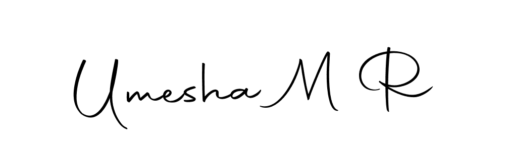 How to make Umesha M R name signature. Use Autography-DOLnW style for creating short signs online. This is the latest handwritten sign. Umesha M R signature style 10 images and pictures png