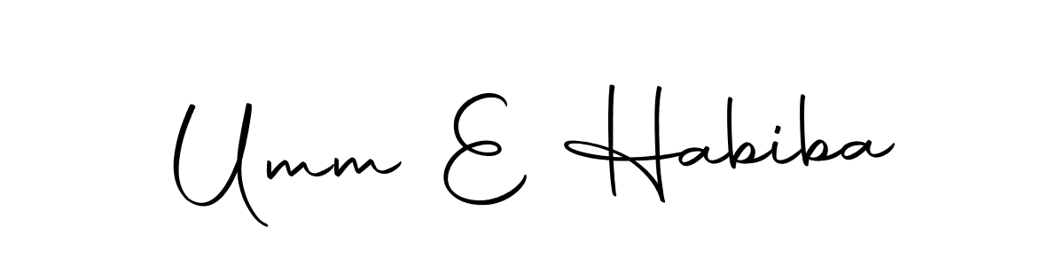 How to make Umm E Habiba name signature. Use Autography-DOLnW style for creating short signs online. This is the latest handwritten sign. Umm E Habiba signature style 10 images and pictures png