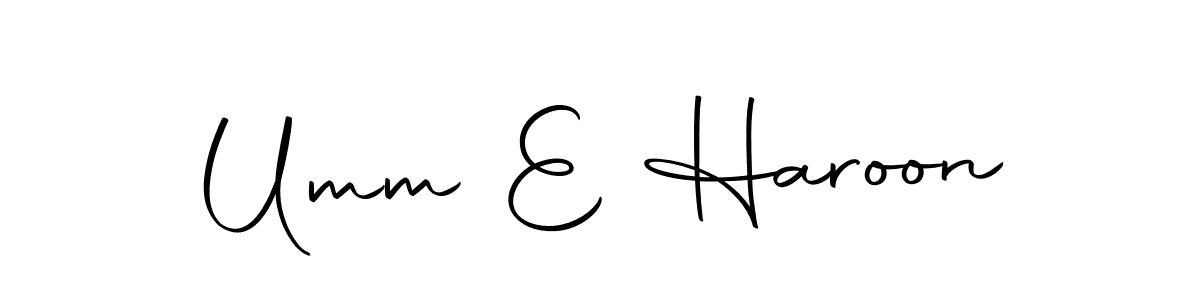 How to make Umm E Haroon name signature. Use Autography-DOLnW style for creating short signs online. This is the latest handwritten sign. Umm E Haroon signature style 10 images and pictures png