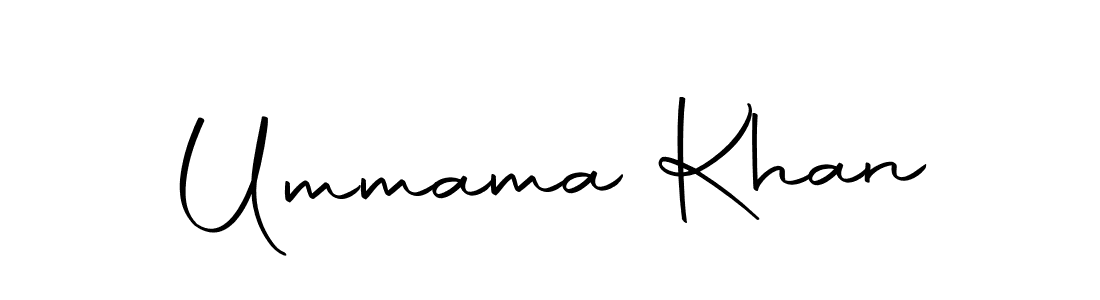 Create a beautiful signature design for name Ummama Khan. With this signature (Autography-DOLnW) fonts, you can make a handwritten signature for free. Ummama Khan signature style 10 images and pictures png