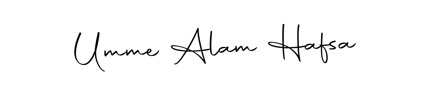 Create a beautiful signature design for name Umme Alam Hafsa. With this signature (Autography-DOLnW) fonts, you can make a handwritten signature for free. Umme Alam Hafsa signature style 10 images and pictures png