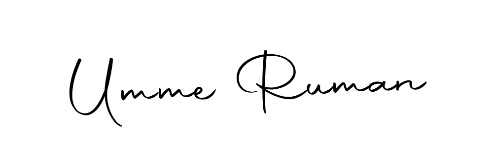 Create a beautiful signature design for name Umme Ruman. With this signature (Autography-DOLnW) fonts, you can make a handwritten signature for free. Umme Ruman signature style 10 images and pictures png