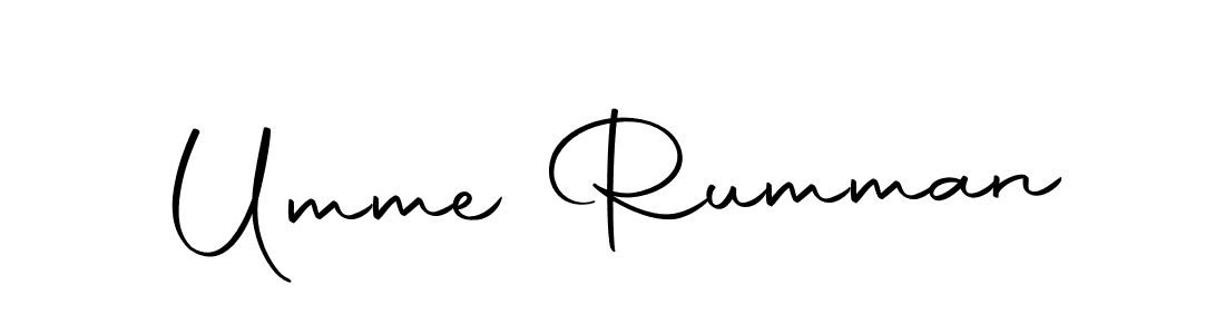 Use a signature maker to create a handwritten signature online. With this signature software, you can design (Autography-DOLnW) your own signature for name Umme Rumman. Umme Rumman signature style 10 images and pictures png