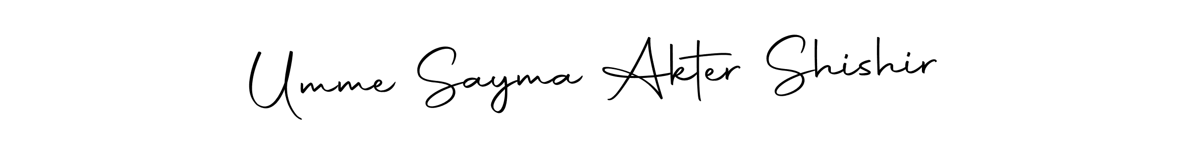 How to make Umme Sayma Akter Shishir name signature. Use Autography-DOLnW style for creating short signs online. This is the latest handwritten sign. Umme Sayma Akter Shishir signature style 10 images and pictures png