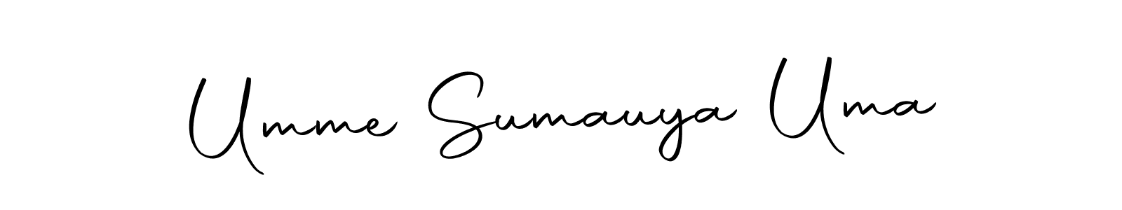 Make a beautiful signature design for name Umme Sumauya Uma. With this signature (Autography-DOLnW) style, you can create a handwritten signature for free. Umme Sumauya Uma signature style 10 images and pictures png