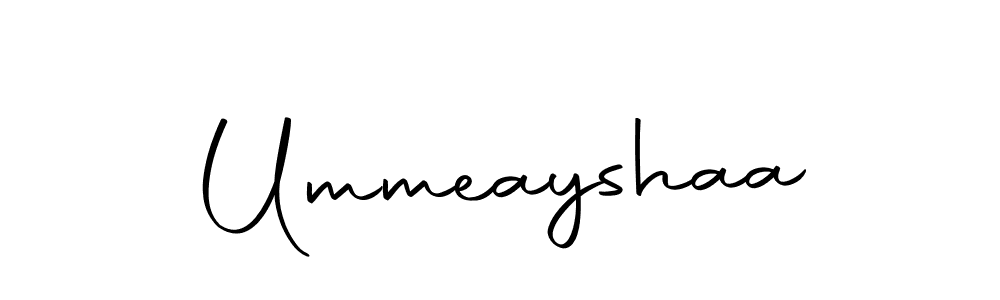 The best way (Autography-DOLnW) to make a short signature is to pick only two or three words in your name. The name Ummeayshaa include a total of six letters. For converting this name. Ummeayshaa signature style 10 images and pictures png