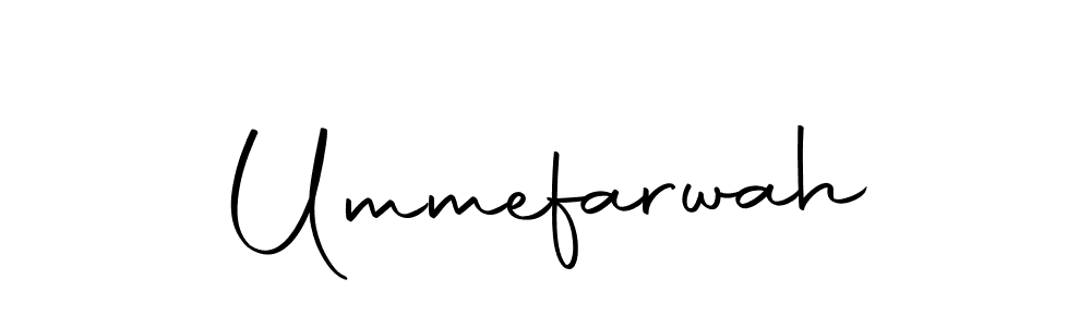 Create a beautiful signature design for name Ummefarwah. With this signature (Autography-DOLnW) fonts, you can make a handwritten signature for free. Ummefarwah signature style 10 images and pictures png