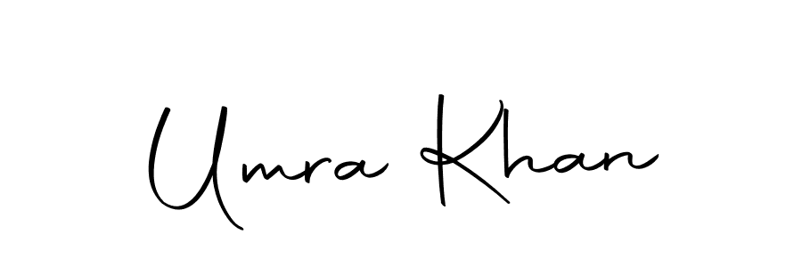 Create a beautiful signature design for name Umra Khan. With this signature (Autography-DOLnW) fonts, you can make a handwritten signature for free. Umra Khan signature style 10 images and pictures png