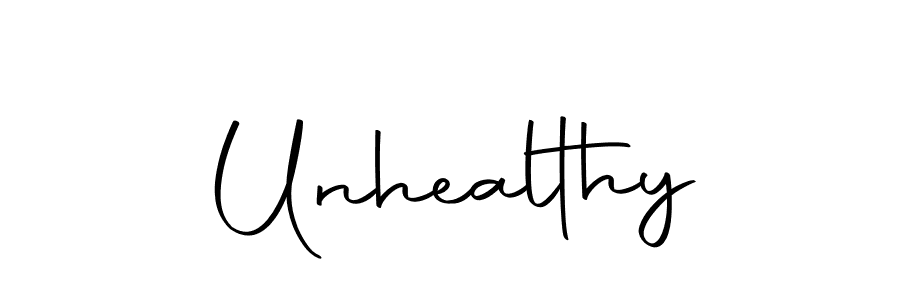 How to make Unhealthy signature? Autography-DOLnW is a professional autograph style. Create handwritten signature for Unhealthy name. Unhealthy signature style 10 images and pictures png