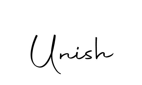 Use a signature maker to create a handwritten signature online. With this signature software, you can design (Autography-DOLnW) your own signature for name Unish. Unish signature style 10 images and pictures png