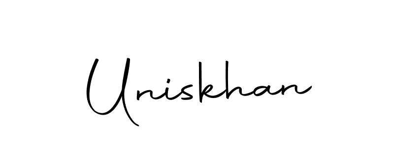 Uniskhan stylish signature style. Best Handwritten Sign (Autography-DOLnW) for my name. Handwritten Signature Collection Ideas for my name Uniskhan. Uniskhan signature style 10 images and pictures png