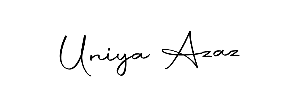 You should practise on your own different ways (Autography-DOLnW) to write your name (Uniya Azaz) in signature. don't let someone else do it for you. Uniya Azaz signature style 10 images and pictures png