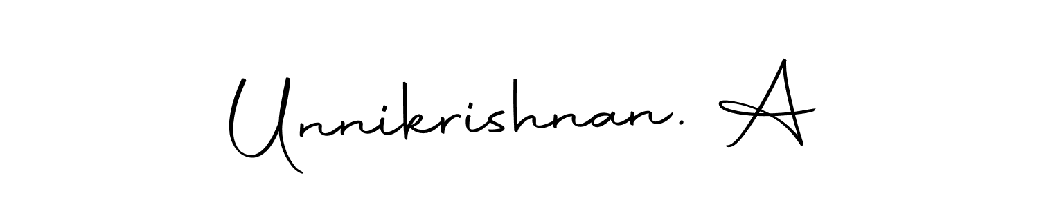 if you are searching for the best signature style for your name Unnikrishnan. A. so please give up your signature search. here we have designed multiple signature styles  using Autography-DOLnW. Unnikrishnan. A signature style 10 images and pictures png