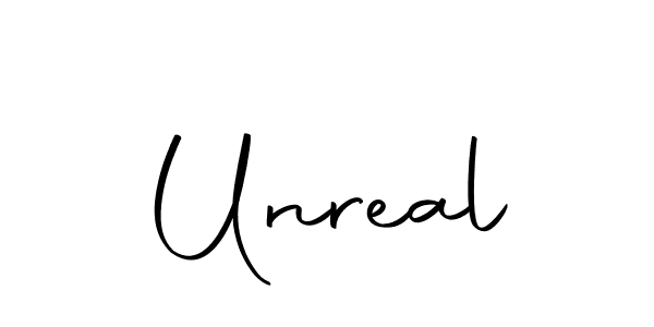 Unreal stylish signature style. Best Handwritten Sign (Autography-DOLnW) for my name. Handwritten Signature Collection Ideas for my name Unreal. Unreal signature style 10 images and pictures png