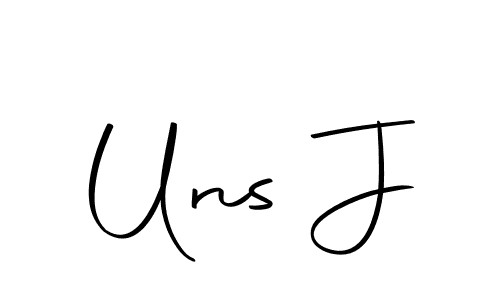 Design your own signature with our free online signature maker. With this signature software, you can create a handwritten (Autography-DOLnW) signature for name Uns J. Uns J signature style 10 images and pictures png