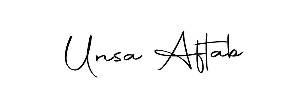 Create a beautiful signature design for name Unsa Aftab. With this signature (Autography-DOLnW) fonts, you can make a handwritten signature for free. Unsa Aftab signature style 10 images and pictures png