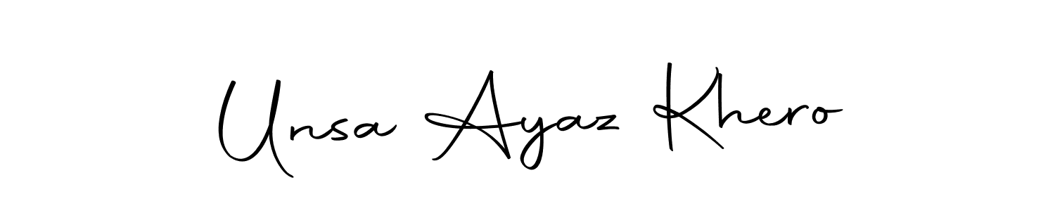 The best way (Autography-DOLnW) to make a short signature is to pick only two or three words in your name. The name Unsa Ayaz Khero include a total of six letters. For converting this name. Unsa Ayaz Khero signature style 10 images and pictures png