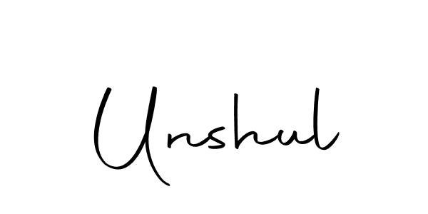 Design your own signature with our free online signature maker. With this signature software, you can create a handwritten (Autography-DOLnW) signature for name Unshul. Unshul signature style 10 images and pictures png