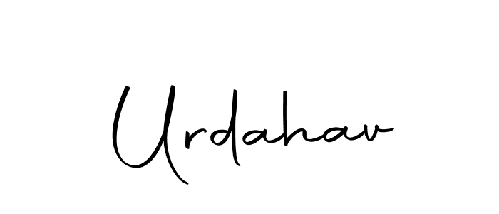 Design your own signature with our free online signature maker. With this signature software, you can create a handwritten (Autography-DOLnW) signature for name Urdahav. Urdahav signature style 10 images and pictures png