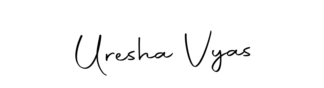 Make a short Uresha Vyas signature style. Manage your documents anywhere anytime using Autography-DOLnW. Create and add eSignatures, submit forms, share and send files easily. Uresha Vyas signature style 10 images and pictures png