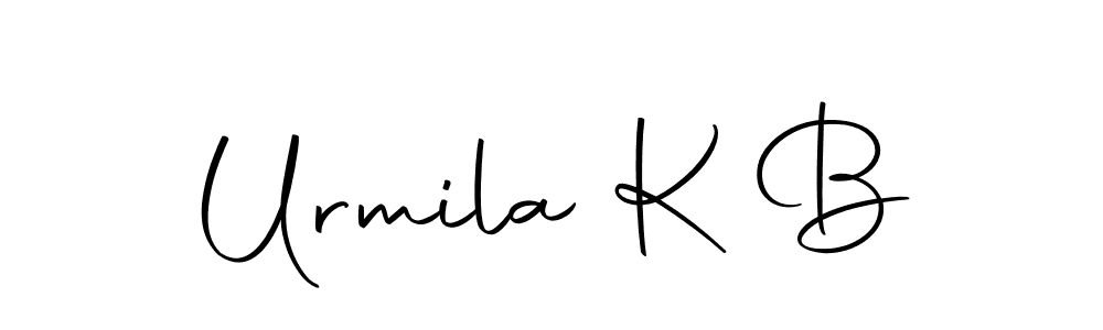 The best way (Autography-DOLnW) to make a short signature is to pick only two or three words in your name. The name Urmila K B include a total of six letters. For converting this name. Urmila K B signature style 10 images and pictures png