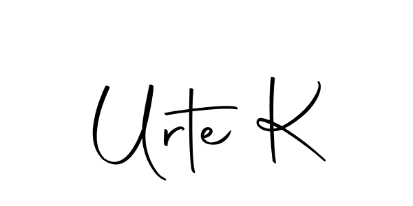 Create a beautiful signature design for name Urte K. With this signature (Autography-DOLnW) fonts, you can make a handwritten signature for free. Urte K signature style 10 images and pictures png