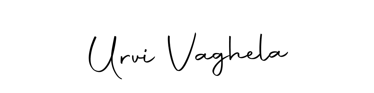 How to make Urvi Vaghela name signature. Use Autography-DOLnW style for creating short signs online. This is the latest handwritten sign. Urvi Vaghela signature style 10 images and pictures png