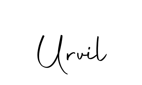 How to make Urvil name signature. Use Autography-DOLnW style for creating short signs online. This is the latest handwritten sign. Urvil signature style 10 images and pictures png