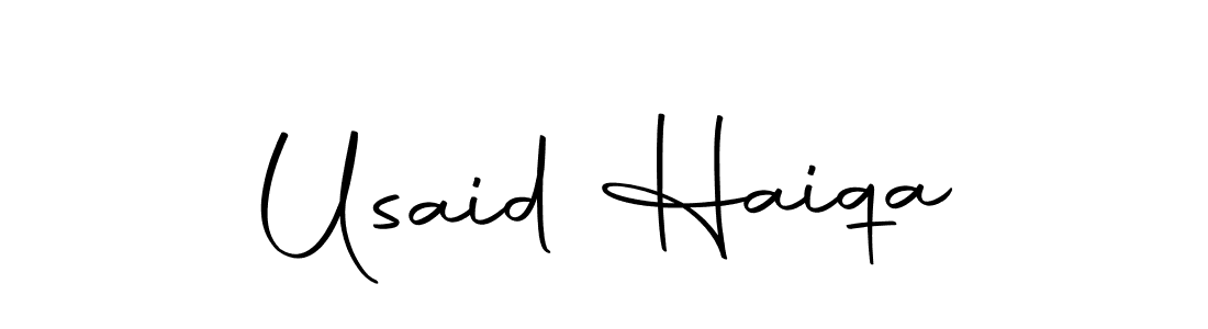 You can use this online signature creator to create a handwritten signature for the name Usaid Haiqa. This is the best online autograph maker. Usaid Haiqa signature style 10 images and pictures png