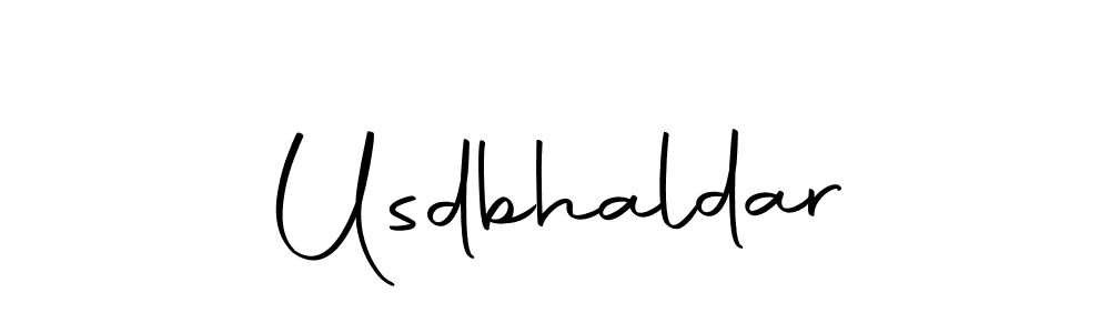 How to make Usdbhaldar name signature. Use Autography-DOLnW style for creating short signs online. This is the latest handwritten sign. Usdbhaldar signature style 10 images and pictures png