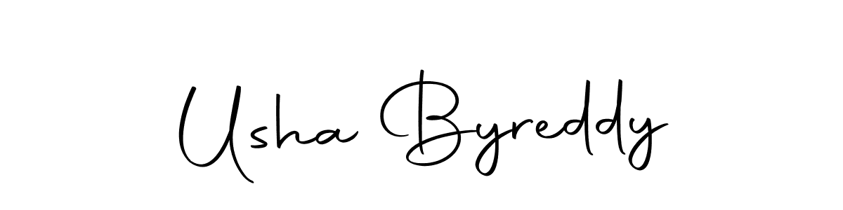 Usha Byreddy stylish signature style. Best Handwritten Sign (Autography-DOLnW) for my name. Handwritten Signature Collection Ideas for my name Usha Byreddy. Usha Byreddy signature style 10 images and pictures png